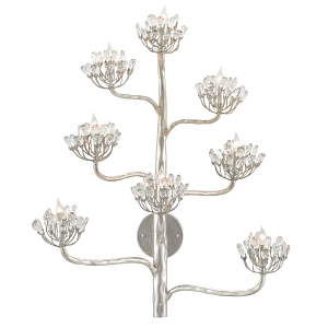 Бра серебряное в виде растения Silver Flower Glade