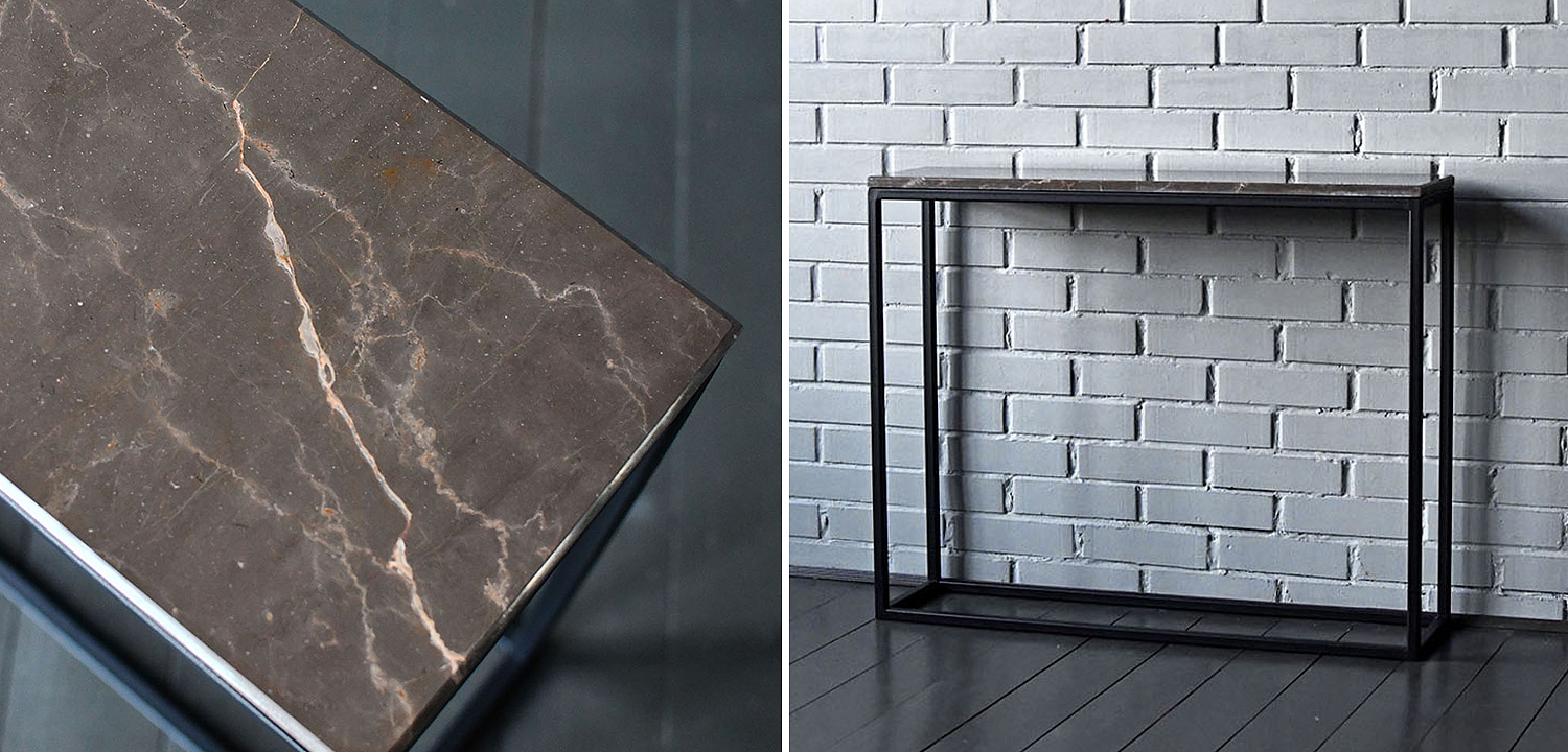 Консоль с коричневой мраморной столешницей Different Marble Brown Консоль с коричневой мраморной столешницей Different Marble Brown - Loft-Concept в Саратове