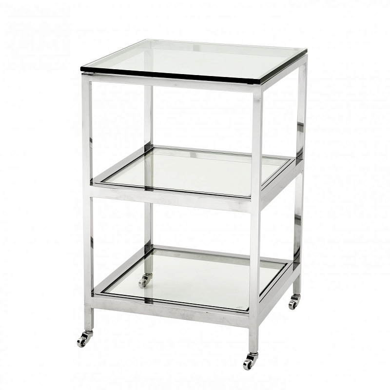 Приставной стол Eichholtz Side Table Hutton Нержавеющая сталь Прозрачное Стекло Приставной стол Eichholtz Side Table Hutton Нержавеющая сталь Прозрачное Стекло в Саратове | Loft Concept