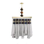 Люстра квадратная плетеная с бахромой Wicker Square Chandelier with Tassels варинант исполнения - 1 | Loft Concept в Саратове