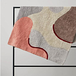 Ковер из хлопка с абстрактным принтом бежевого цвета Elysian Flow Blush варинант исполнения - 6 | Loft Concept в Саратове