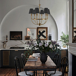 Бра с металлическим основанием бронзового цвета и 2-мя черными конусовидными абажурами Dignity варинант исполнения - 5 | Loft Concept в Саратове