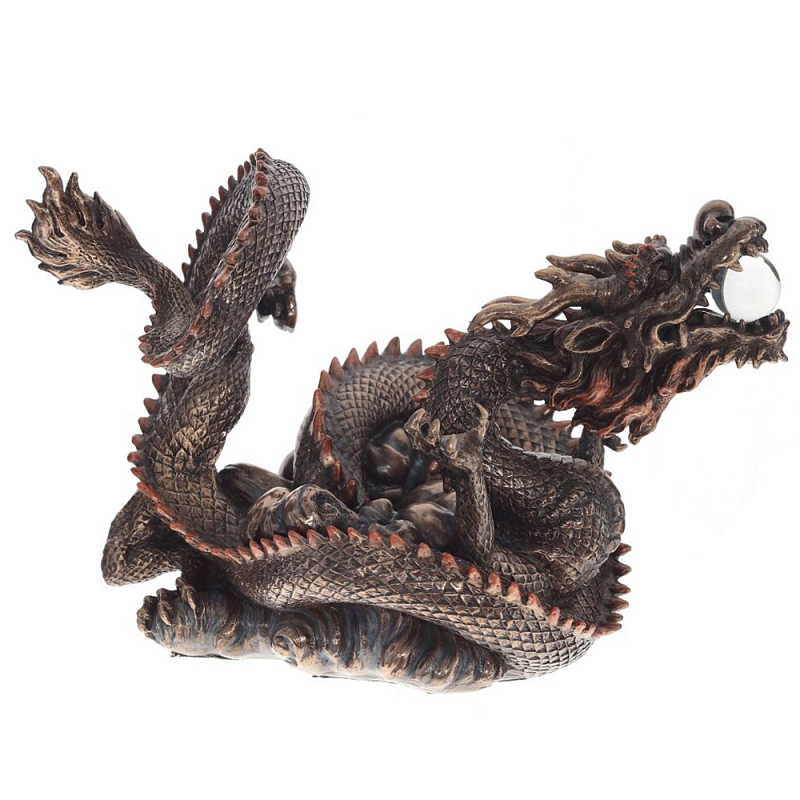 Декоративная статуэтка Дракон Фуцанлун Fuzanglong Dragon Brown Statuette Коричневый Декоративная статуэтка Дракон Фуцанлун Fuzanglong Dragon Brown Statuette Коричневый в Саратове | Loft Concept