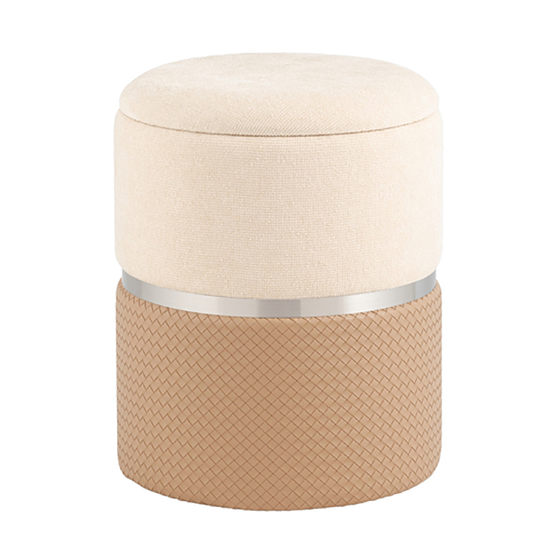 Пуф Mauldine с ящиком бежевый с экокожей Бежевый Молочный в Саратове | Loft Concept 