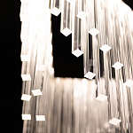 Люстра золотого цвета в форме галочки с каскадом длинных прозрачных трубок Eurofase варинант исполнения - 11 | Loft Concept в Саратове