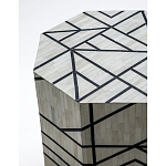Приставной столик с инкрустацией Black and White Geometry bone bedside table варинант исполнения - 1 | Loft Concept в Саратове