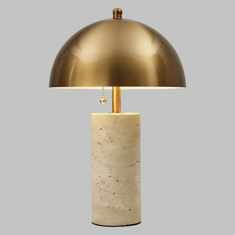 Настольная Лампа Lorenza Brass Beige stone Латунь Бежевый в Саратове | Loft Concept 