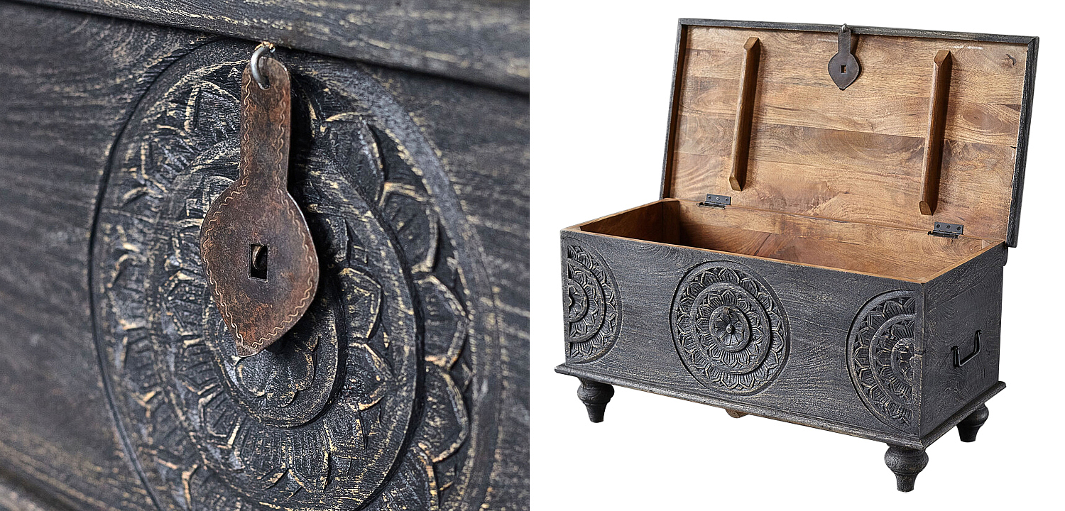 Сундук резной Tushar Carved Wood Chest Сундук резной Tushar Carved Wood Chest - Loft-Concept в Саратове