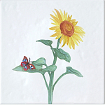 Плитка с узором Подсолнух варинант исполнения - 2 | Loft Concept в Саратове