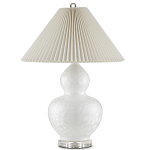 Настольная лампа фарфоровая с плиссированным конусовидным абажуром White Glaze варинант исполнения - 3 | Loft Concept в Саратове