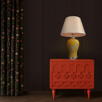 Настольная лампа желтая с изображением белых птиц Flight Among Acacia варинант исполнения - 5 | Loft Concept в Саратове