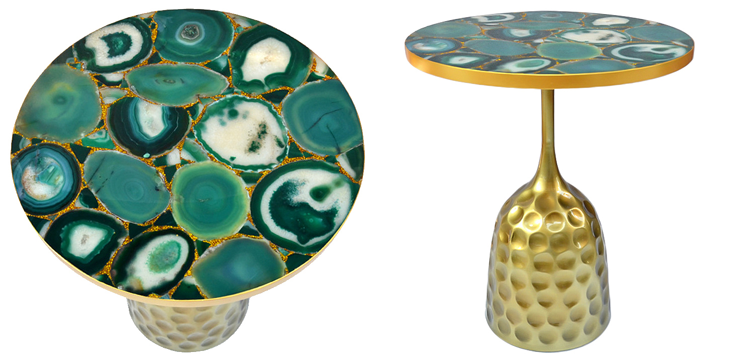 Приставной стол Cluster Surface Green Agate Side Table Приставной стол Cluster Surface Green Agate Side Table - Loft-Concept в Саратове