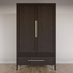 Шкаф платяной Primo с выдвижными ящиками шпон Темный орех варинант исполнения - 2 | Loft Concept в Саратове