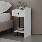 Прикроватная тумба белого цвета с ящиком и открытой полкой SIRIUS NIGHTSTAND RIGHT MODULE WHITE варинант исполнения - 3 | Loft Concept в Саратове