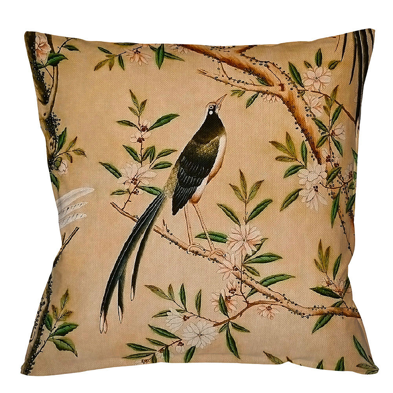 Декоративная подушка Beige and Green Chinoiserie 1 Бежевый Зеленый Декоративная подушка Beige and Green Chinoiserie 1 Бежевый Зеленый в Саратове | Loft Concept