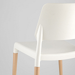 Пластиковый стул на ножках из массива бука Ferret White варинант исполнения - 7 | Loft Concept в Саратове