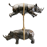 Декоративная статуя из стали Duo Rhinos варинант исполнения - 1 | Loft Concept в Саратове