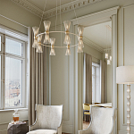 Люстра круглая с фактурными абажурами из тонких металлических палочек Wild Thorns варинант исполнения - 3 | Loft Concept в Саратове