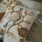 Чехол на подушку с кисточками и вышивкой птиц Ethnic mix Birds Square варинант исполнения - 6 | Loft Concept в Саратове