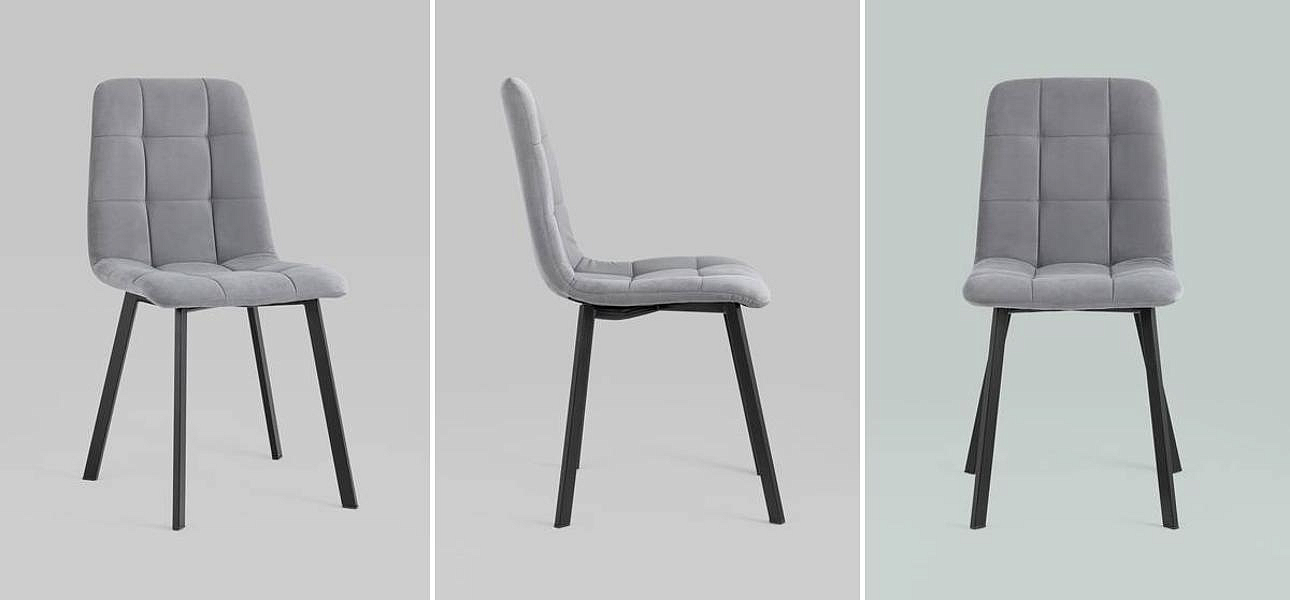 Стул NANCY S Chair Серый велюр Стул NANCY S Chair Серый велюр - Loft-Concept в Саратове