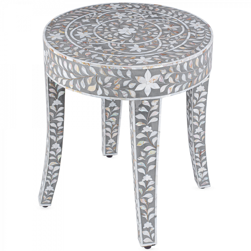Столик MOTHER OF PERAL INLAY STOOL Серый ivory ( слоновая кость ) Перламутровый Столик MOTHER OF PERAL INLAY STOOL Серый ivory ( слоновая кость ) Перламутровый в Саратове | Loft Concept