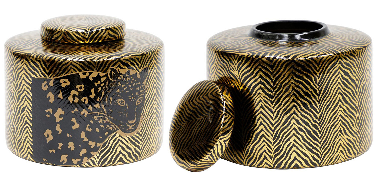 Ваза Leopard Vase black and gold 18 Ваза Leopard Vase black and gold 18 - Loft-Concept в Саратове