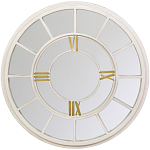 Зеркало настенное в белой металлической раме в виде часов Mirror Tower Clock варинант исполнения - 1 | Loft Concept в Саратове