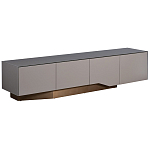 Тумба под телевизор со стеклянной столешницей и с выдвижными ящиками Minimalist Accent варинант исполнения - 1 | Loft Concept в Саратове