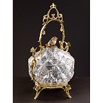 Конфетница с бронзовой ручкой и фарфоровой птичкой на крышке Eden Garden варинант исполнения - 5 | Loft Concept в Саратове