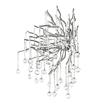 Бра с лучеобразным основанием и подвесками из прозрачного стекла в виде длинных капель Droplet Chandelier варинант исполнения - 11 | Loft Concept в Саратове
