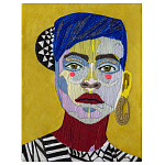 Картина с вышивкой Портрет wall panel People with the yellow ear 1 варинант исполнения - 2 | Loft Concept в Саратове