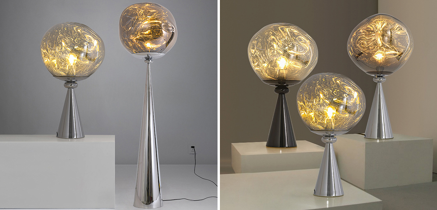 Настольная лампа Kaine Glass Metal Table Lamp Настольная лампа Kaine Glass Metal Table Lamp - Loft-Concept в Саратове