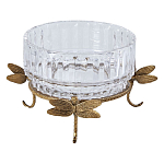 Чаша из прозрачного стекла на бронзовых ножках в виде стрекоз Eden Garden варинант исполнения - 1 | Loft Concept в Саратове