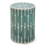 Приставной круглый столик с инкрустацией blue Mandika Bone Inlay  варинант исполнения - 2 | Loft Concept в Саратове