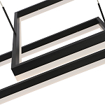 Подвесной светильник светодиодный с 2-мя черными прямоугольными плафонами из алюминия и акрила с пультом для регулировки света Smeragde Light Black варинант исполнения - 3 | Loft Concept в Саратове