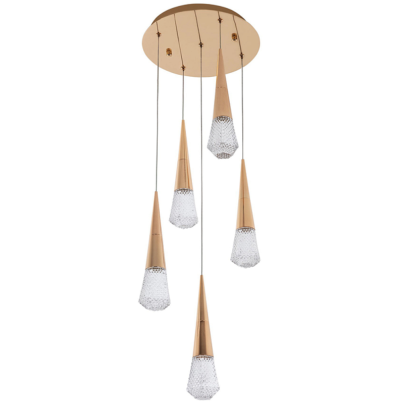 Люстра капли Acrylic Droplet Five Gold Chandelier Прозрачный Золотой Люстра капли Acrylic Droplet Five Gold Chandelier Прозрачный Золотой в Саратове | Loft Concept