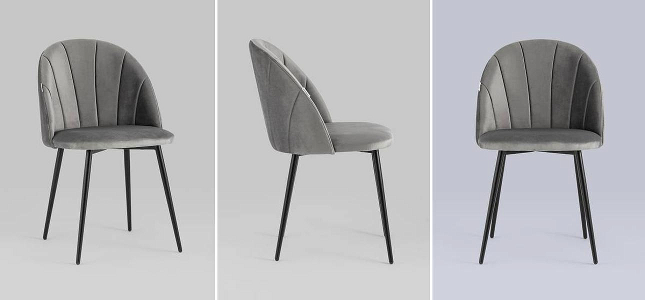 Стул Balsari S Chair Серый Велюр Стул Balsari S Chair Серый Велюр - Loft-Concept в Саратове