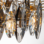 Люстра подвесная круглая с овальными подвесками из стекла дымчатого цвета Harlow Crystal Round варинант исполнения - 2 | Loft Concept в Саратове