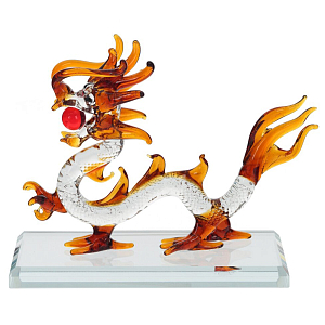 Декоративная стеклянная статуэтка Дракон Glass Dragon Statuette