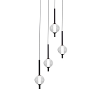 Люстра светодиодная каскадная с 4-мя сферическими стеклянными плафонами Splatter варинант исполнения - 2 | Loft Concept в Саратове