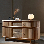 Дизайнерский комод овальный с фактурным фасадом и вставками из плетеных элементов Ambar варинант исполнения - 2 | Loft Concept в Саратове