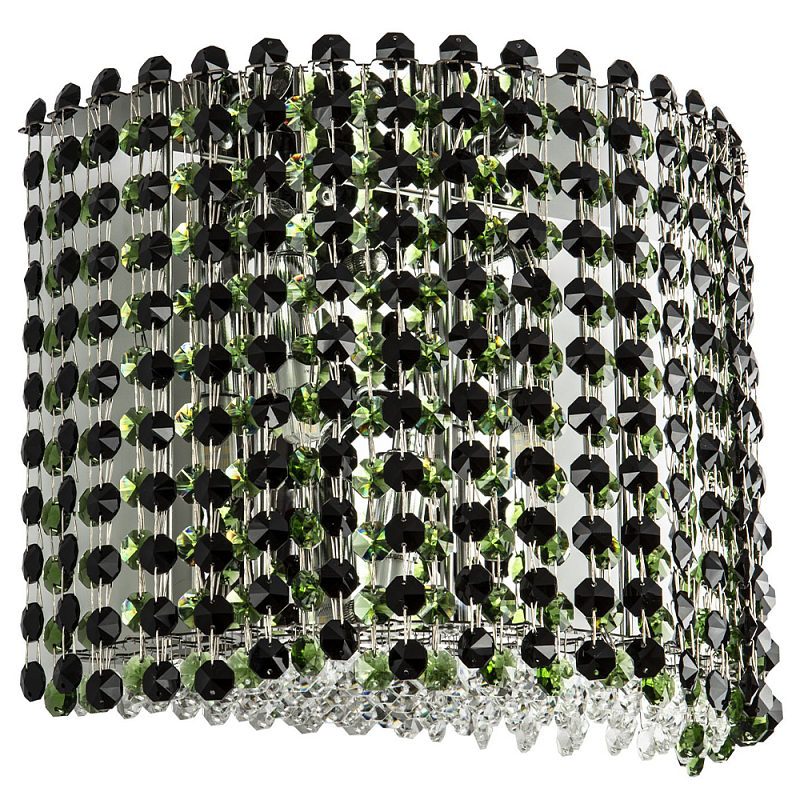 Бра с хрустальными подвесками хром Crystal Art Chrome Green Wall Lamp Хром Черный Зеленый Бра с хрустальными подвесками хром Crystal Art Chrome Green Wall Lamp Хром Черный Зеленый в Саратове | Loft Concept