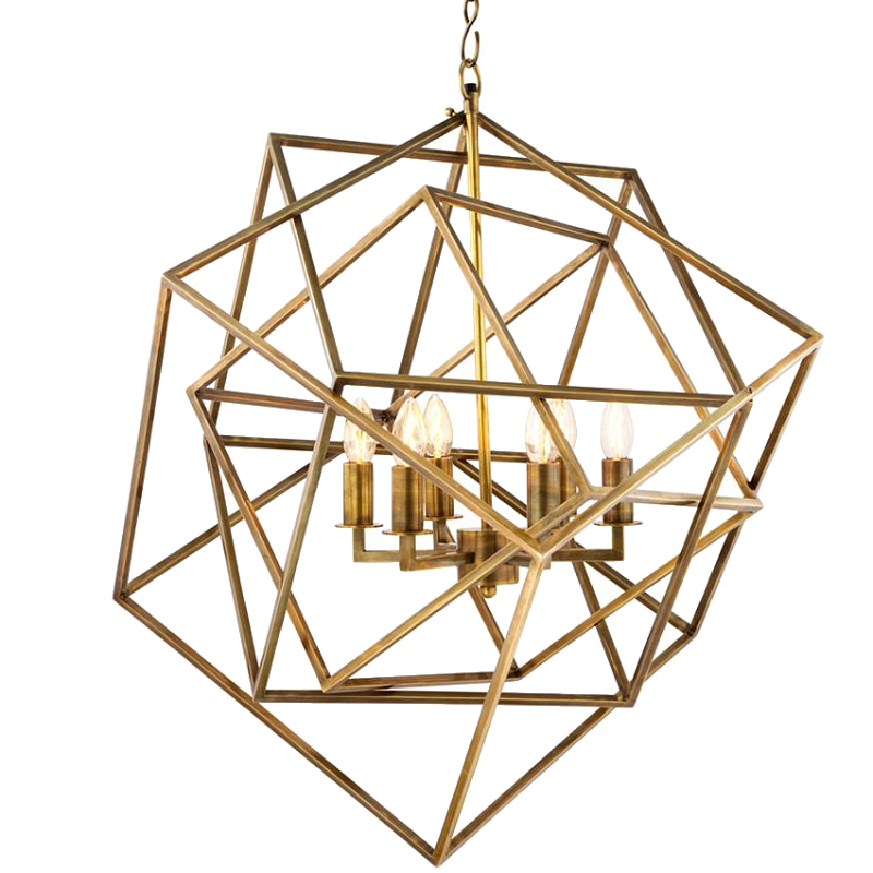 Люстра Lantern Matrix Brass Латунь в Саратове | Loft Concept 