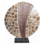 Настольная лампа из перламутра и дерева на подставке Indonesian Shell варинант исполнения - 2 | Loft Concept в Саратове
