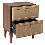 Тумба прикроватная бежевая из массива бука с 2-мя ящиками Wenge Light варинант исполнения - 4 | Loft Concept в Саратове