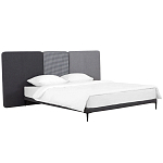 Кровать с большим мягким изголовьем Unity Dark Grey Bed варинант исполнения - 11 | Loft Concept в Саратове