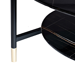 Стол журнальный круглый черный с полкой Inherence варинант исполнения - 5 | Loft Concept в Саратове