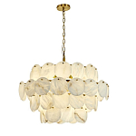 Люстра четырехъярусная с подвесками в форме дисков Cryptocrystalline Stone варинант исполнения - 3 | Loft Concept в Саратове