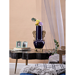 Ваза темно-синяя фарфоровая с бронзовыми ручками и ножками Eden Garden варинант исполнения - 6 | Loft Concept в Саратове