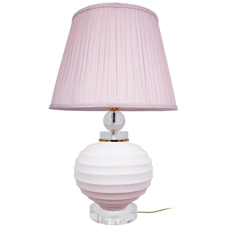 Настольная лампа керамическая Pink lampshade Белый Розовый Настольная лампа керамическая Pink lampshade Белый Розовый в Саратове | Loft Concept